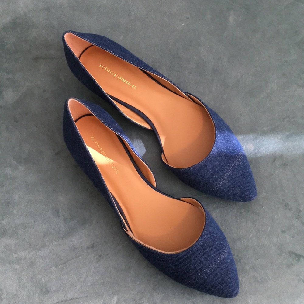 Tommy Hilfiger denim pointed toe flats